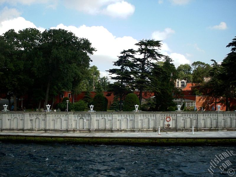 View of the Beylerbeyi Palace from the Bosphorus in Istanbul city of Turkey.
