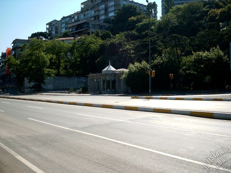 View of an Ottoman kiosk in Dolmabahce district in Istanbul city of Turkey.
