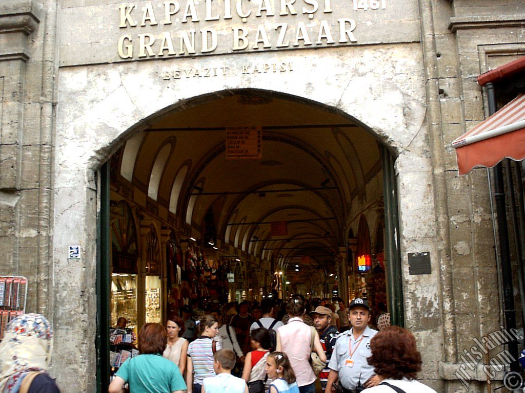 The historical Grand Bazaar located in the district of Beyazit in Istanbul city of Turkey.
