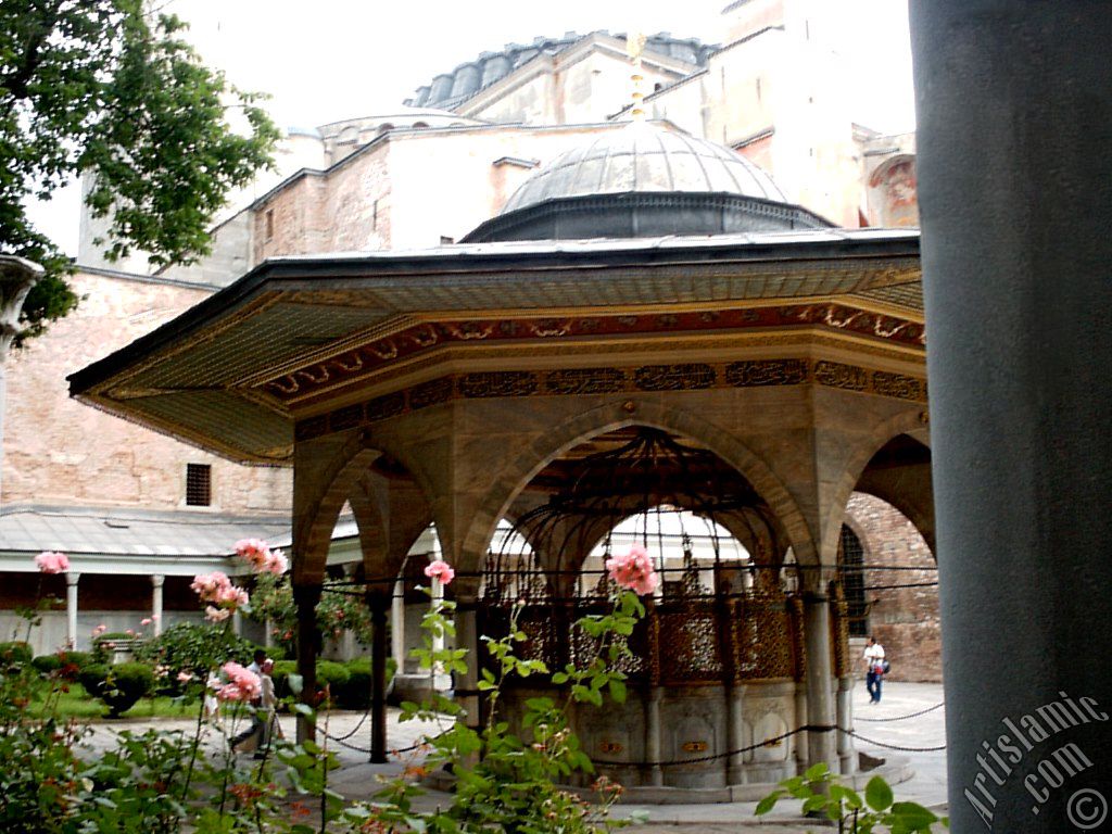 Ayasofya Mosque (Hagia Sophia) in Sultanahmet district of Istanbul city in Turkey.
