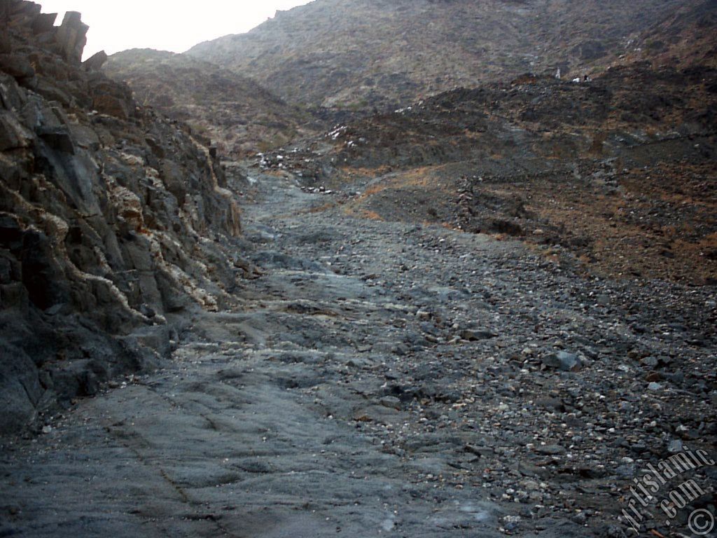 View of the climbing path of Savr Mount in Mecca city of Saudi Arabia.
