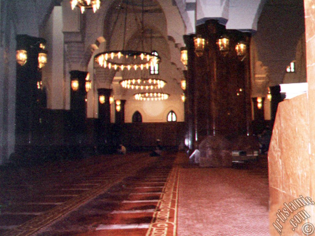 View of inside of a mosque nearby historical Ottoman barracks in Mecca city of Saudi Arabia.
